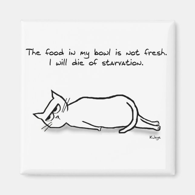 Imán El Gato Exige Comida Fresca - Gracioso Magnate Gat (Frente)