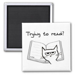 Imán El gato hace imposible la lectura - divertida impr