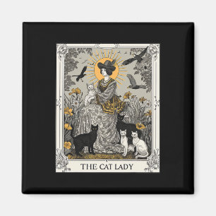 Imán El gato Lady Tarot Card El gato gótico vintage M