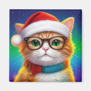 Imán El gato Navidad Santa Claus-68265