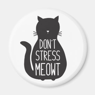Imán El gato negro divertido no subraya Meowt