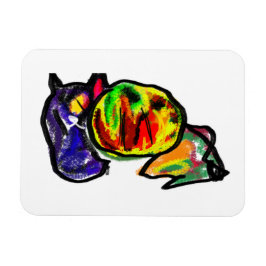 Imán El gato negro espera el otoño