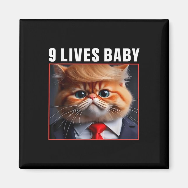 Imán El gato Trump 9 vive al bebé _1 (Frente)