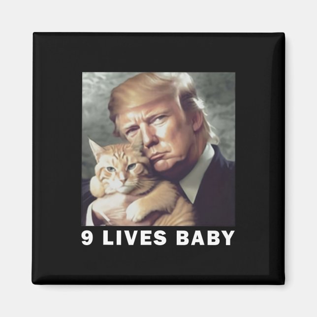 Imán El gato Trump 9 vive al bebé Trump Ganó la victori (Frente)