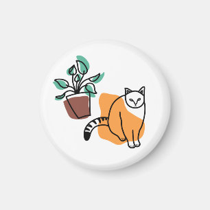 Imán El gato y la planta