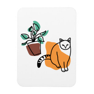 Imán El gato y la planta