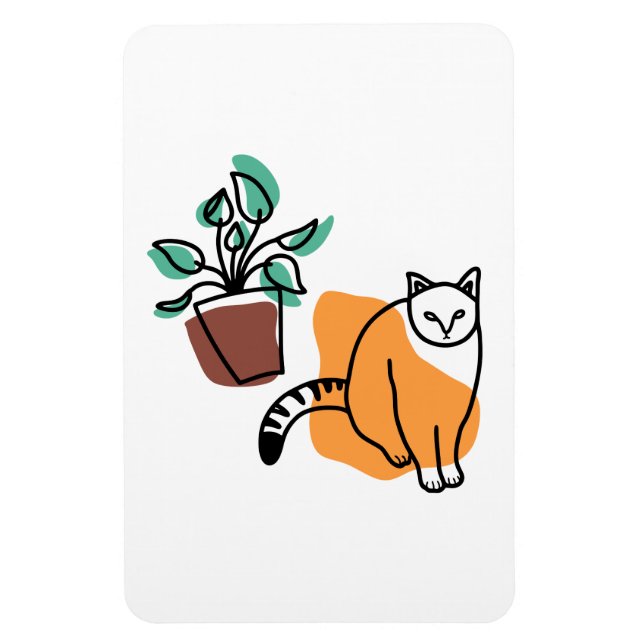 Imán El gato y la planta (Vertical)