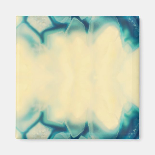 Imán El Glamoroso cristal azul Aqua en blanco salva la  (Frente)