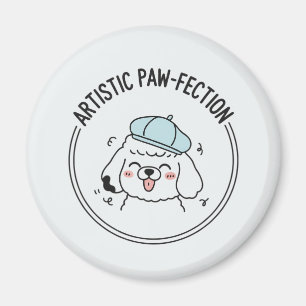 Imán El gracioso Ilustracion Personalizado de Poodle co