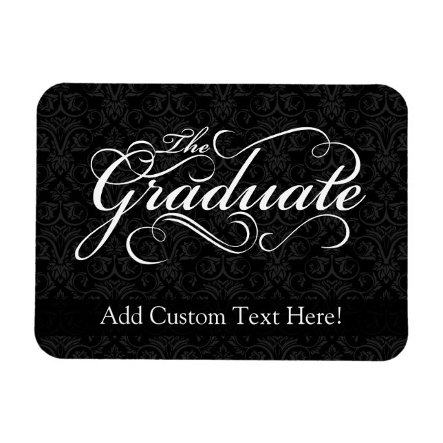 Imán El graduado, elegante negro (Horizontal)