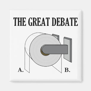 Imán El gran discusión del cuarto de baño del papel