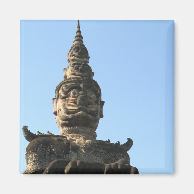 Imán El gran guardián lao .. Parque Buddha, Vientiane,  (Frente)