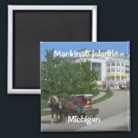 Imán El Gran Hotel<br><div class="desc">Product muestra una fotografía original del Grand Hotel en la isla de Mackinac.</div>