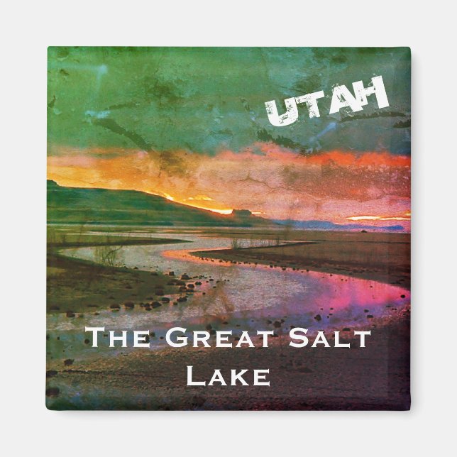 Imán El gran lago salado, paisaje del norte de Utah (Frente)