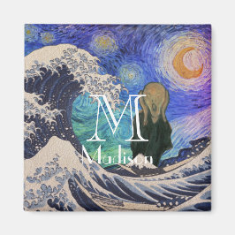 Imán El grito en la noche estrellada de la gran ola