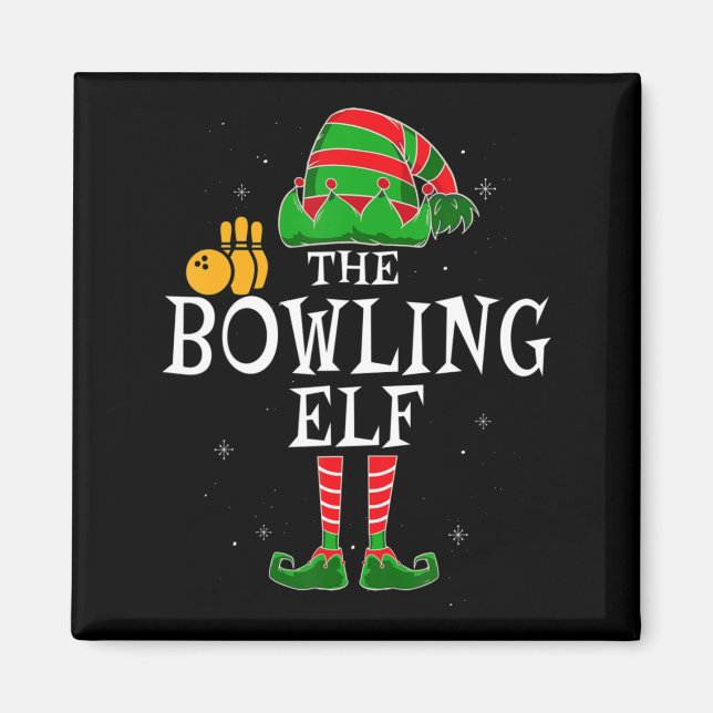Imán El grupo Bowling Elf que coincide con los Navidade (Frente)
