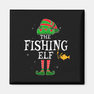 Imán El Grupo de Elfos Pescadores de Navidad Familiares