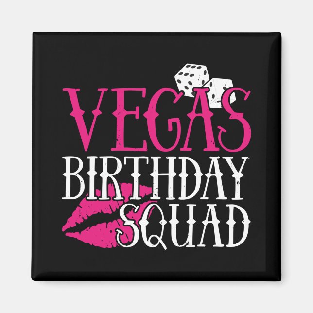 Imán El grupo de las Vegas Birthday Party Gift Vegas Sq (Frente)