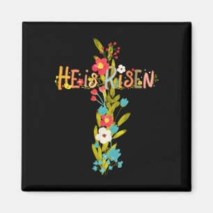 Imán Él ha resucitado Cruz de Pascua Flores silvestres 