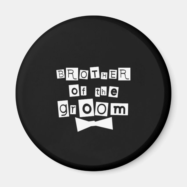 Imán El hermano de Groom White en negro (Frente)