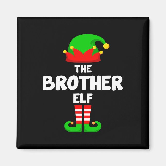 Imán El hermano Elf Navidades graciosos que coinciden c (Frente)