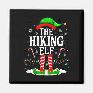 Imán El Hiking Elf Xmas Divertido Grupo Familiar Coinci