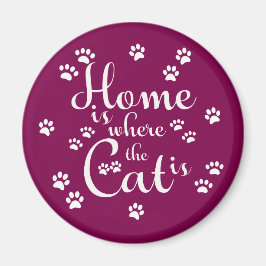 Imán El hogar es donde el gato es los pequeños pájaros