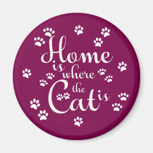 Imán El hogar es donde el gato es los pequeños pájaros