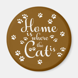 Imán El hogar es donde el gato es los pequeños pájaros