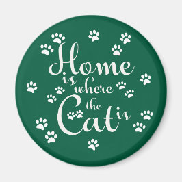 Imán El hogar es donde el gato es los pequeños pájaros