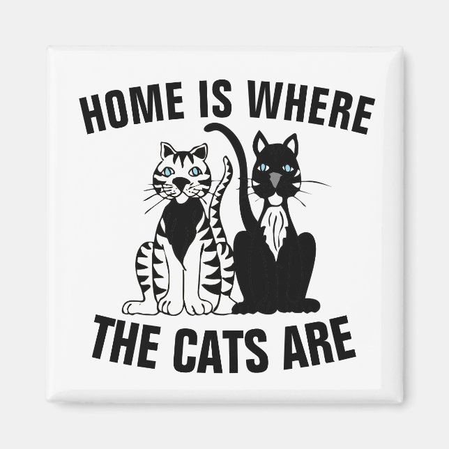 IMÁN EL HOGAR ES DONDE ESTÁN LOS GATOS, MAGNETS DE NEVE (Frente)