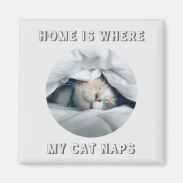 Imán El hogar es donde mi gato toma una siesta personal