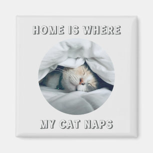 Imán El hogar es donde mi gato toma una siesta personal