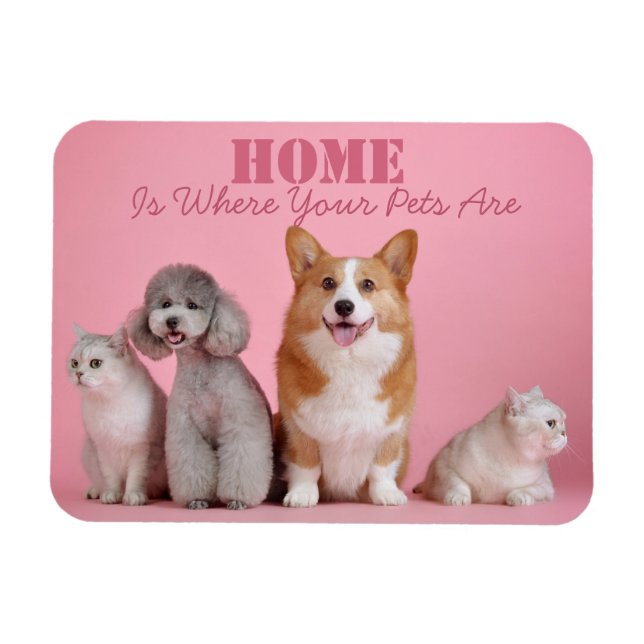 Imán El hogar es donde sus Mascotas están (Horizontal)