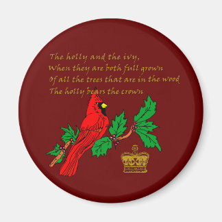 Imán El Holly y la hiedra con el cardenal y la corona