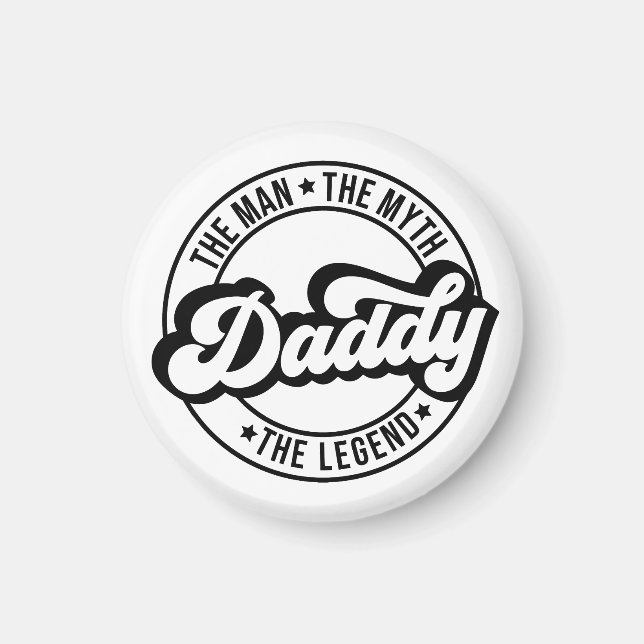 Imán El hombre, el mito, la leyenda, papá, padre, papá, (Frente)