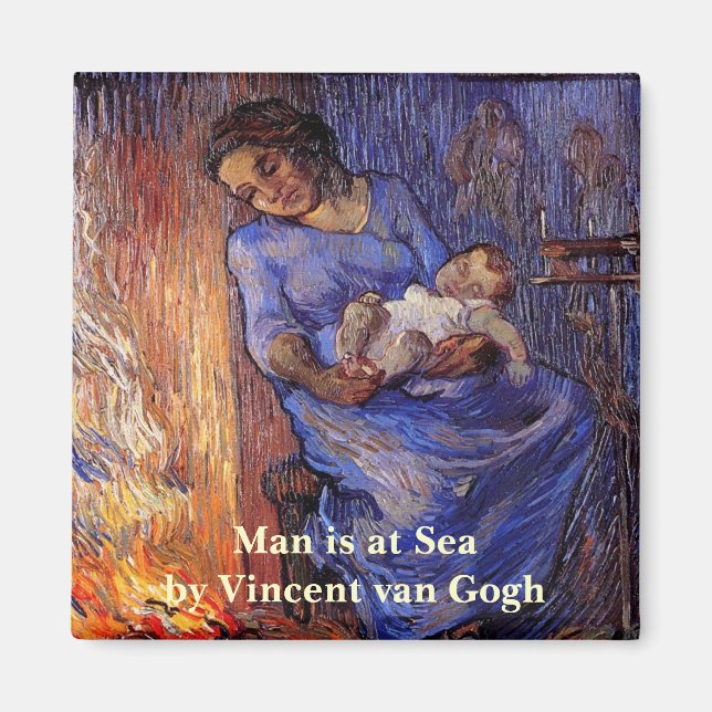 Imán El hombre está en el mar de Vincent van Gogh (Frente)