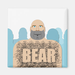 Imán El hombre oso calvo musculoso de SlipperyJoe carri