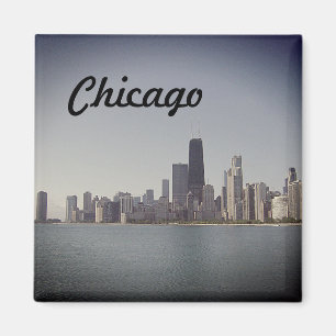 Imán El horizonte de Chicago con filtro de niebla