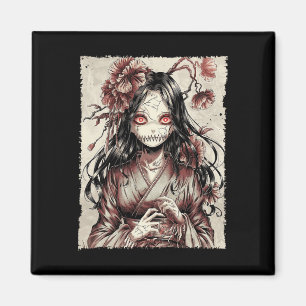 Imán El horror vintage Chica de anime Manga, la escalof
