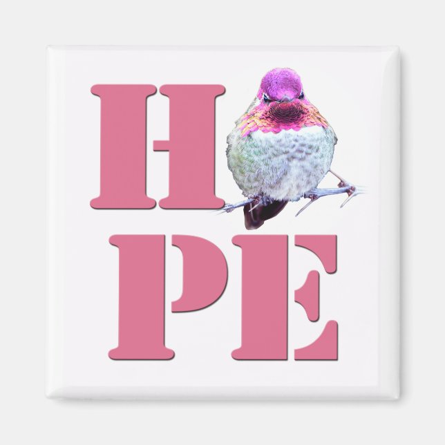 Imán El Hummingbird Photo Magnet de HOPE Pink Anna (Frente)