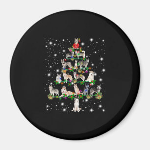 Imán El Husky Árbol De Navidad Cubierto De Lámparas
