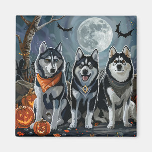 Imán El Husky Siberiano Halloween Spooky