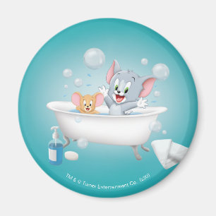 Imán El infante Tom y Jerry tomando un baño
