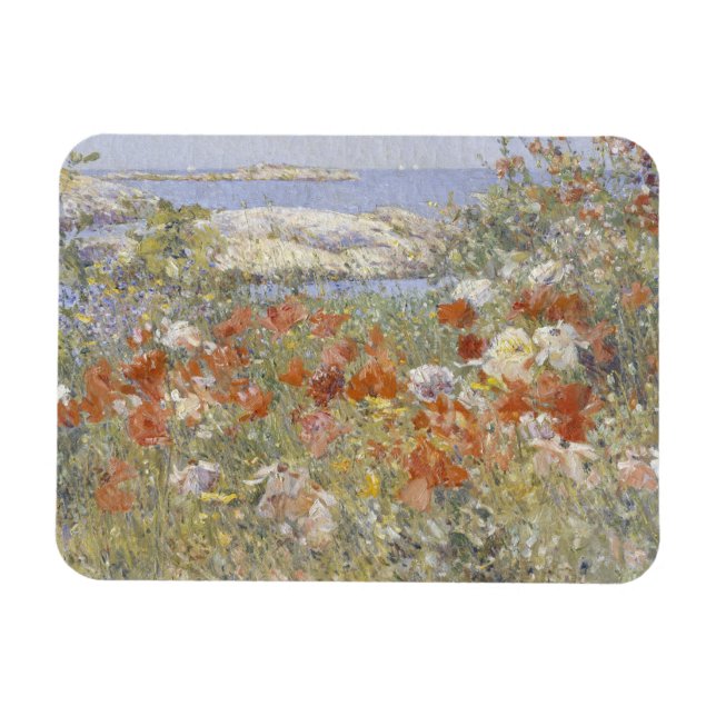 Imán El jardín de Celia Thaxter por Frederick Childe Ha (Horizontal)