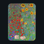 Imán El jardín de la granja Gustav Klimt con girasoles<br><div class="desc">El jardín de la granja de Gustav Klimt con Sunflowers Magnet.</div>