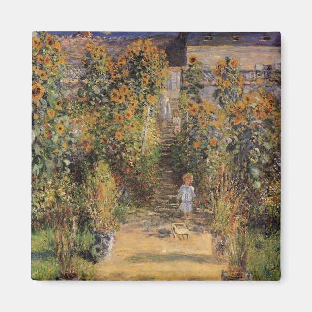 Imán El jardín del artista en Vetheuil por Claude Monet (Frente)