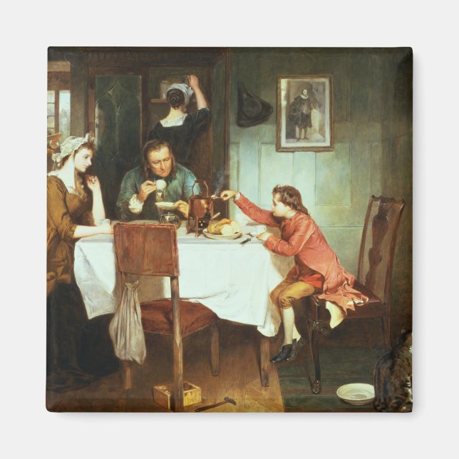 Imán El joven James Watt jugando con el vapor (Frente)