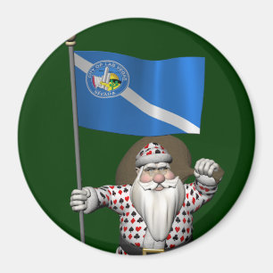 Imán El jugador Santa Claus Con El Diseño De Las Vegas