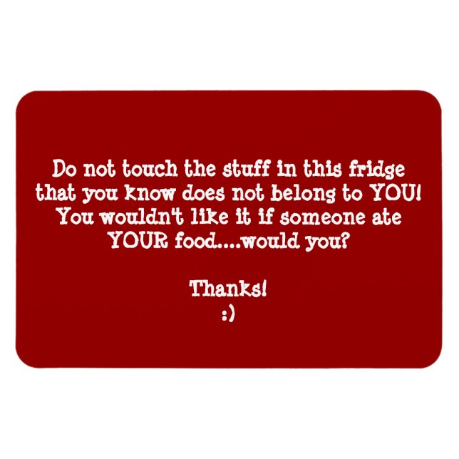 Imán El Ladrón De Comida Fridge Lo Hace Personalizar. (Horizontal)